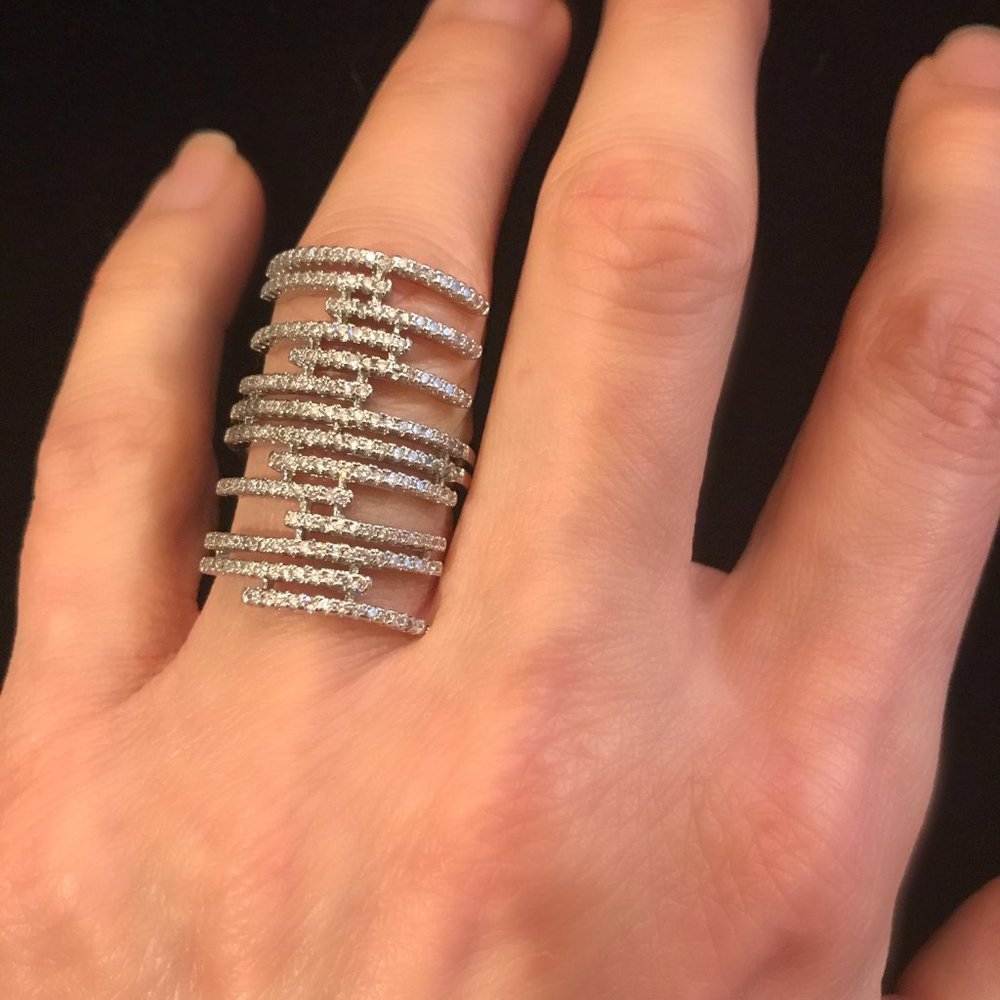 Pave CZ Stacked Ring